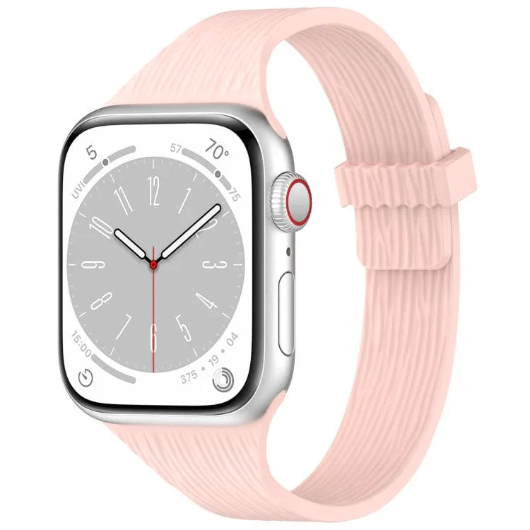 Water Wood Grain Small Waist Magnetic Silicone Watch Band, For Apple Watch 46mm / 49mm / 45mm / 44mm, For Apple Watch 42mm / 41mm / 40mm / 38mm