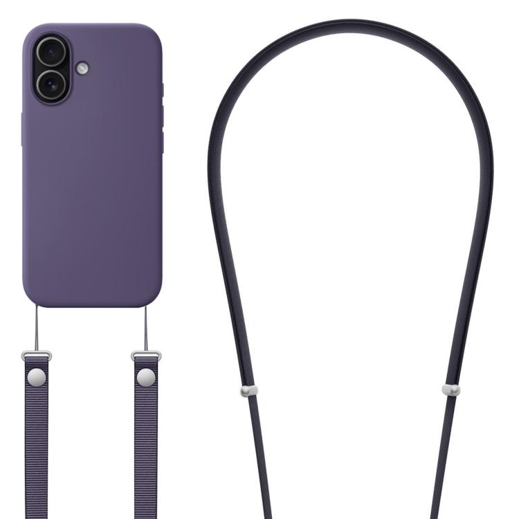 Crossbody Imitation Nylon Magnetic Liquid Pop-Up Animation Liquid Silicone Phone Case, For iPhone 17 Pro Max, For iPhone 17 Pro, For iPhone 17