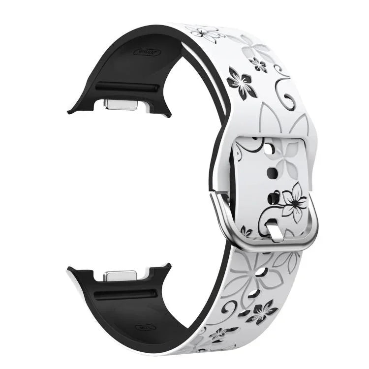 Dual Color Engraved Silicone Watch Band, For Samsung Galaxy Watch8 / Watch8 Classic