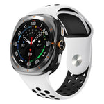 Two Color Round Holes Reverse Buckle Silicone Watch Band, For Samsung Galaxy Watch Ultra 47mm / Ultra 2025