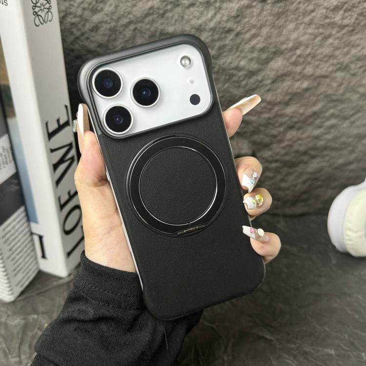 Frameless Leather-Skin PC MagSafe Holder Phone Case, For iPhone 17 Pro Max, For iPhone 17 Pro, For iPhone 17, For iPhone Air, For iPhone 16 Pro Max, For iPhone 16 Pro