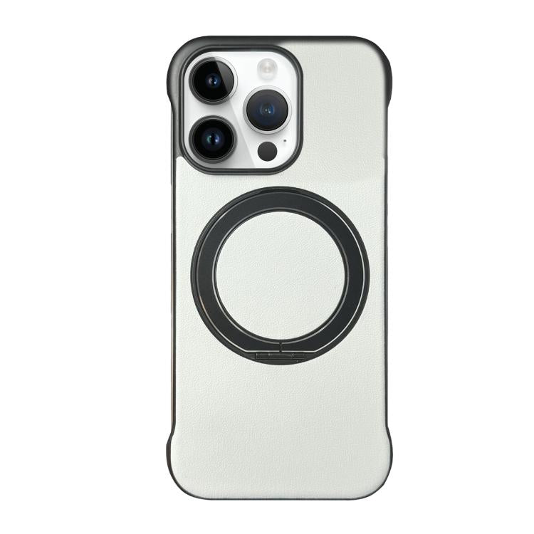 Frameless Leather-Skin PC MagSafe Holder Phone Case, For iPhone 13, For iPhone 12, For iPhone 12 Pro Max, For iPhone 12 Pro, For iPhone 11 Pro Max, For iPhone 11