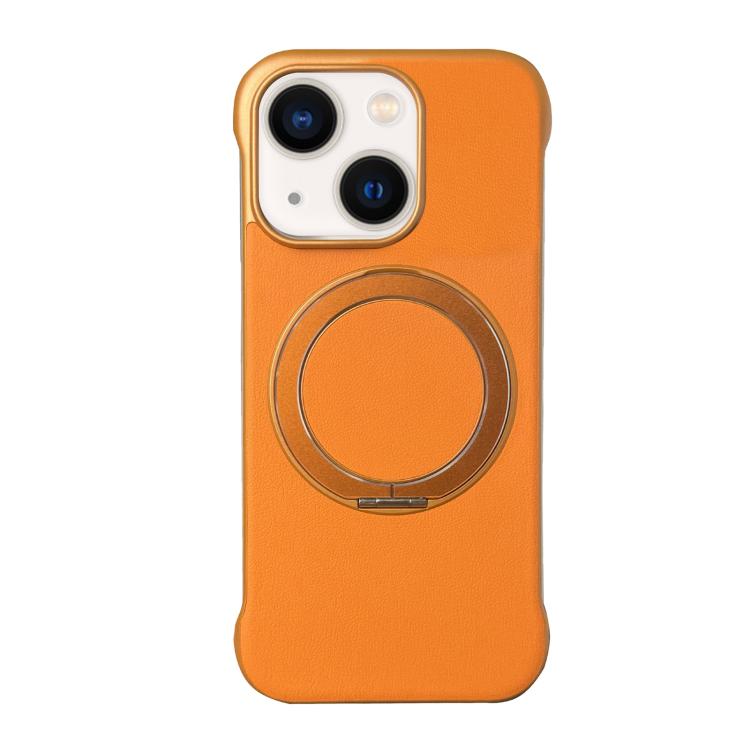 Frameless Leather-Skin PC MagSafe Holder Phone Case, For iPhone 14 Plus, For iPhone 14, For iPhone 14 Pro, For iPhone 14 Pro Max, For iPhone 13 Pro Max, For iPhone 13 Pro