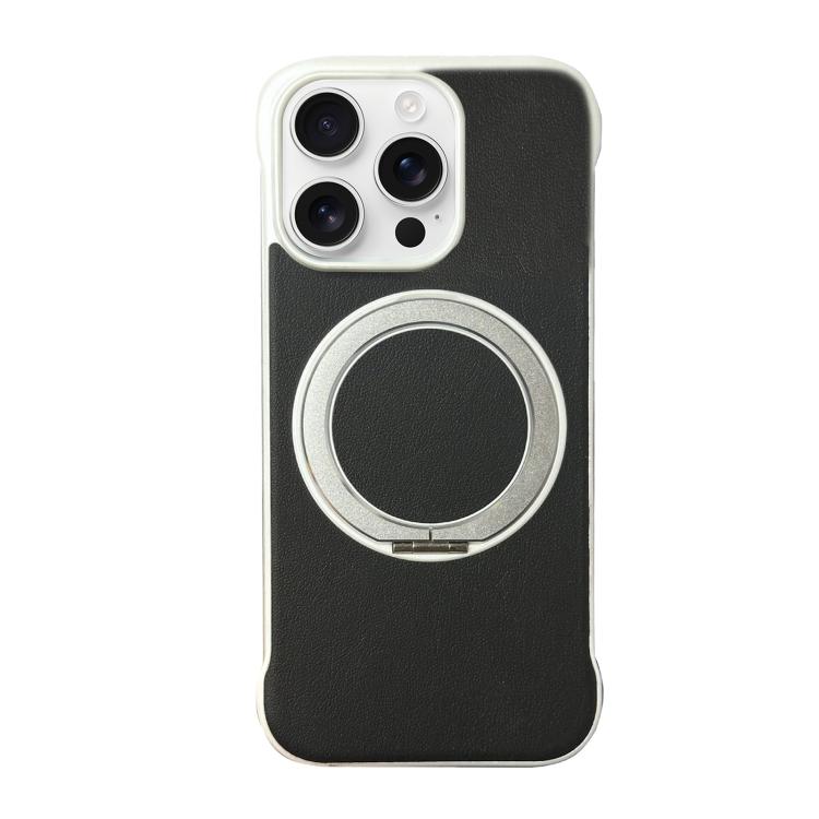 Frameless Leather-Skin PC MagSafe Holder Phone Case, For iPhone 17 Pro Max, For iPhone 17 Pro, For iPhone 17, For iPhone Air, For iPhone 16 Pro Max, For iPhone 16 Pro