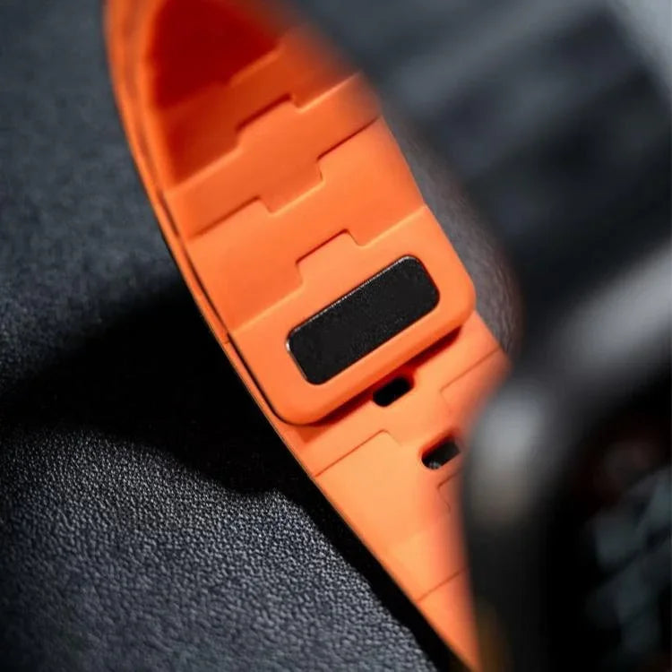 Horse-Embossed Single-Pin Magnetic Silicone Watch Band, For Apple Watch 46mm / 49mm / 45mm / 44mm