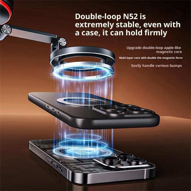 X66 720-Degree Triple-Axis Rotation Folding Magnetic Car Vacuum Suction Cup Phone Holder, X66 (White), X66 (Black)