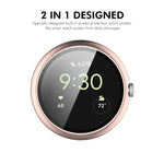 ENKAY Hat-Prince Full Coverage Tempered Glass Film Integrated PC Watch Cover, Google Pixel Watch 4 45mm, For Google Pixel Watch 4 41mm