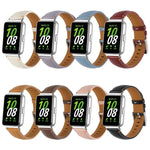 Stitched Pointed Tail Leather Watch Band, For Samsung Galaxy Fit 3