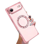 Right Angle Square Electroplated CD Pattern TPU MagSafe Phone Case, For iPhone 17 Pro Max, For iPhone 17 Pro, For iPhone 17, For iPhone Air, For iPhone 16 Pro Max, For iPhone 16 Pro