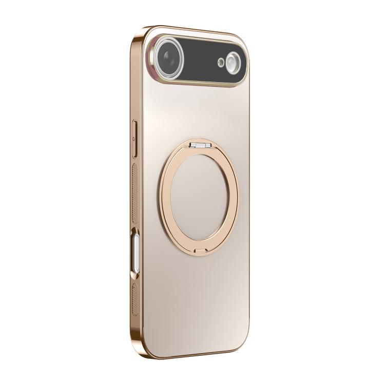 360 Degree Rotating Holder MagSafe Electroplated Phone Case with Lens Cover, For iPhone 17 Pro Max, For iPhone 17 Pro, For iPhone 17, For iPhone Air, For iPhone 16 Pro Max, For iPhone 16 Pro