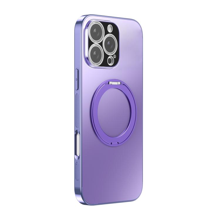 360 Degree Rotating Holder MagSafe Electroplated Phone Case with Lens Cover, For iPhone 17 Pro Max, For iPhone 17 Pro, For iPhone 17, For iPhone Air, For iPhone 16 Pro Max, For iPhone 16 Pro