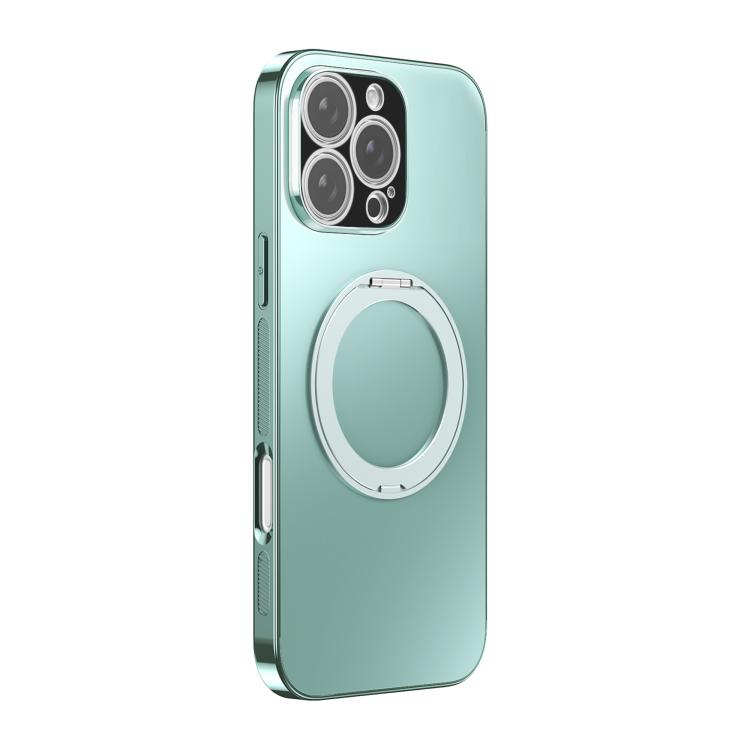 360 Degree Rotating Holder MagSafe Electroplated Phone Case with Lens Cover, For iPhone 17 Pro Max, For iPhone 17 Pro, For iPhone 17, For iPhone Air, For iPhone 16 Pro Max, For iPhone 16 Pro