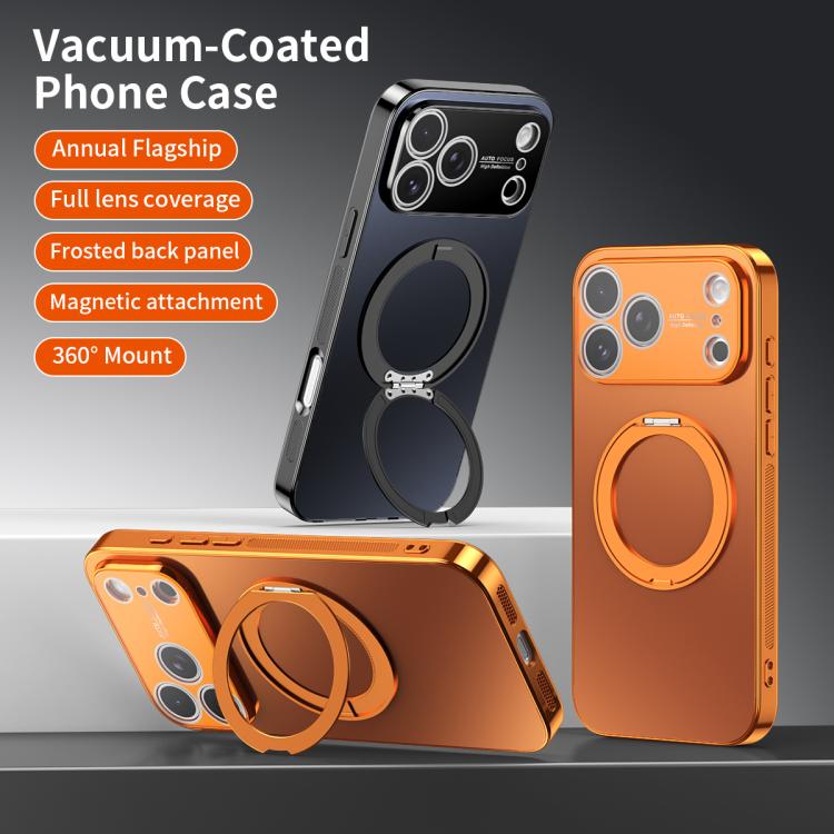 360 Degree Rotating Holder MagSafe Electroplated Phone Case with Lens Cover, For iPhone 14 Pro Max, For iPhone 13 Pro Max, For iPhone 13 Pro, For iPhone 13
