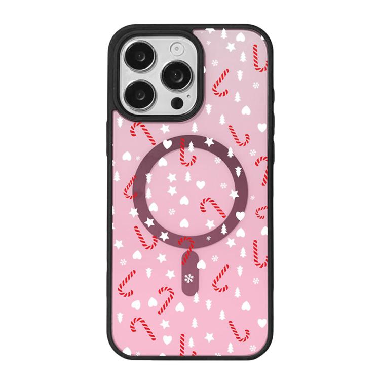 Christmas Series Strong Magnetic Painted Black Edge Phone Case, For iPhone 16 Pro Max, For iPhone 16 Pro, For iPhone 16