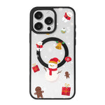Christmas Series Strong Magnetic Painted Black Edge Phone Case, For iPhone 16 Pro Max, For iPhone 16 Pro, For iPhone 16
