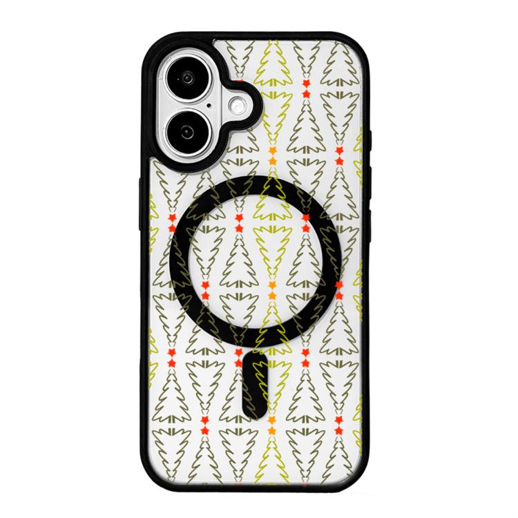 Christmas Series Strong Magnetic Painted Black Edge Phone Case, For iPhone 16 Pro Max, For iPhone 16 Pro, For iPhone 16