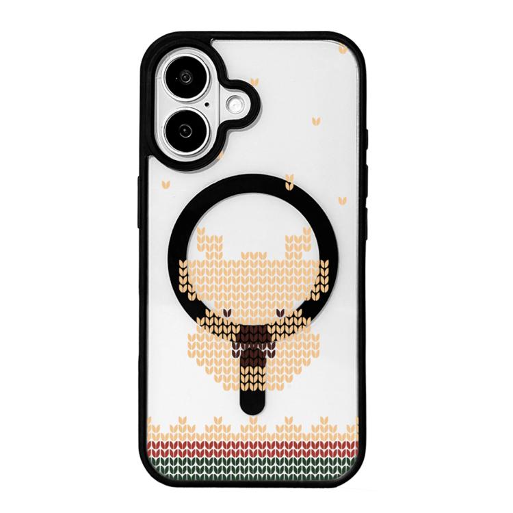 Christmas Series Strong Magnetic Painted Black Edge Phone Case, For iPhone 16 Pro Max, For iPhone 16 Pro, For iPhone 16