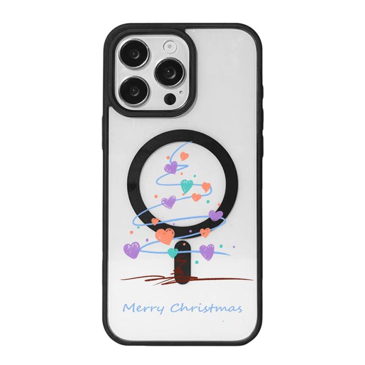 Christmas Series Strong Magnetic Painted Black Edge Phone Case, For  iPhone 15 Pro Max, For  iPhone 15 Pro