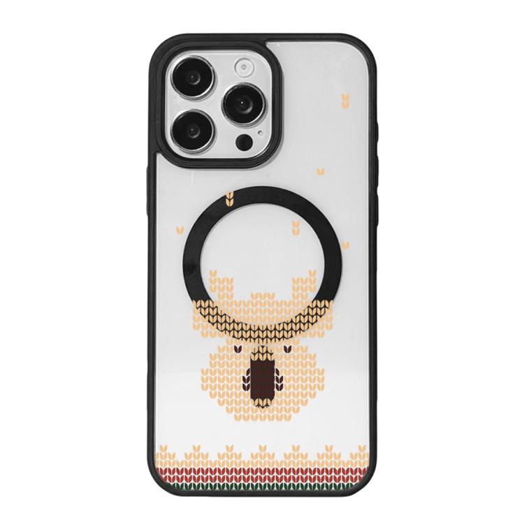 Christmas Series Strong Magnetic Painted Black Edge Phone Case, For  iPhone 15 Pro Max, For  iPhone 15 Pro