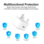 A3365 PD40W USB-C / Type-C Charger with Type-C to Type-C Data Cable, UK Plug, UK Plug + 2m Type-C Cable