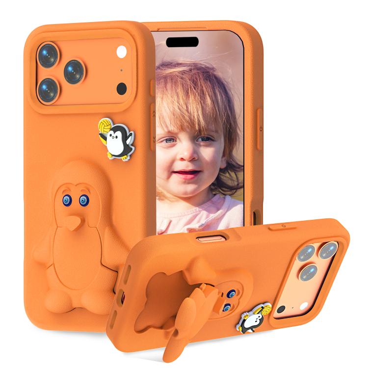 Penguin Baby EVA Shockproof Phone Case with Holder, For iPhone 17 Pro Max, For iPhone 17 Pro, For iPhone 17, For iPhone Air, For iPhone 16 Pro Max, For iPhone 16 Pro, For iPhone 16, For iPhone 15 Pro Max