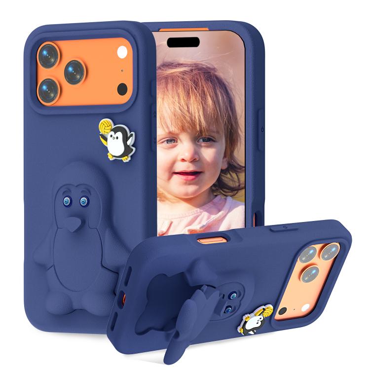Penguin Baby EVA Shockproof Phone Case with Holder, For iPhone 17 Pro Max, For iPhone 17 Pro, For iPhone 17, For iPhone Air, For iPhone 16 Pro Max, For iPhone 16 Pro, For iPhone 16, For iPhone 15 Pro Max