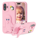 Penguin Baby EVA Shockproof Phone Case with Holder, For iPhone 17 Pro Max, For iPhone 17 Pro, For iPhone 17, For iPhone Air, For iPhone 16 Pro Max, For iPhone 16 Pro, For iPhone 16, For iPhone 15 Pro Max
