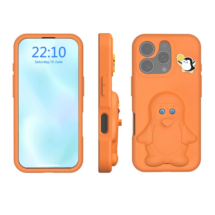 Penguin Baby EVA Shockproof Phone Case with Holder, For iPhone 17 Pro Max, For iPhone 17 Pro, For iPhone 17, For iPhone Air, For iPhone 16 Pro Max, For iPhone 16 Pro, For iPhone 16, For iPhone 15 Pro Max