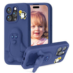Penguin Baby EVA Shockproof Phone Case with Holder, For iPhone 17 Pro Max, For iPhone 17 Pro, For iPhone 17, For iPhone Air, For iPhone 16 Pro Max, For iPhone 16 Pro, For iPhone 16, For iPhone 15 Pro Max