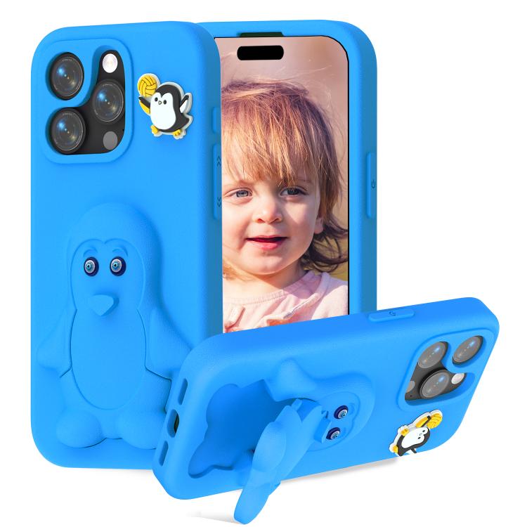 Penguin Baby EVA Shockproof Phone Case with Holder, For iPhone 17 Pro Max, For iPhone 17 Pro, For iPhone 17, For iPhone Air, For iPhone 16 Pro Max, For iPhone 16 Pro, For iPhone 16, For iPhone 15 Pro Max