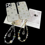Golden Pearl Mobile Phone Chain, Silver, Golden