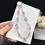 Alloy Cat Crystal Necklace, Pink, Blue