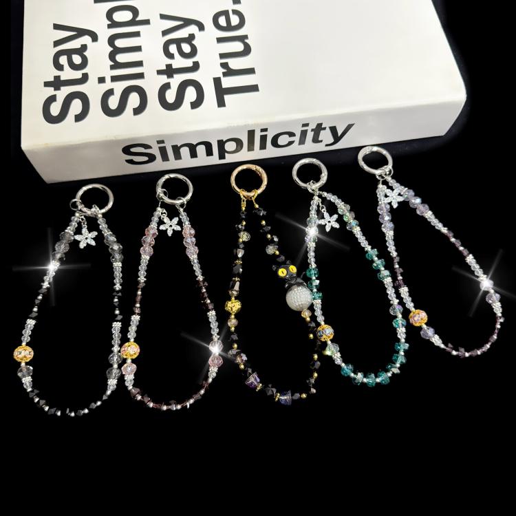 Drilled Floral Crystal Star Necklace, Pink, Green, Blue, Black