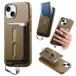Detachable Magnetic Card Bag Phone Case with Finger Ring Grip & Anti-loss Rope, For iPhone 14, For iPhone 14 Pro, For iPhone 14 Pro Max
