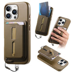Detachable Magnetic Card Bag Phone Case with Finger Ring Grip & Anti-loss Rope, For iPhone 14, For iPhone 14 Pro, For iPhone 14 Pro Max