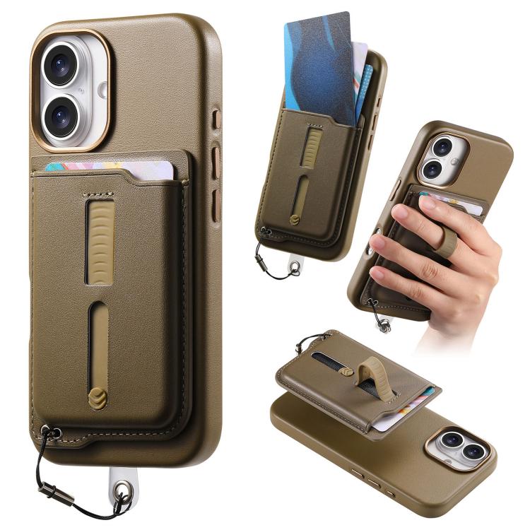 Detachable Magnetic Card Bag Phone Case with Finger Ring Grip & Anti-loss Rope, For iPhone 17e / 16e, For iPhone 17 Pro Max, For iPhone 17 Pro, For iPhone 17, For iPhone Air, For iPhone 16 Plus
