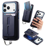 Detachable Magnetic Card Bag Phone Case with Finger Ring Grip & Anti-loss Rope, For iPhone 17e / 16e, For iPhone 17 Pro Max, For iPhone 17 Pro, For iPhone 17, For iPhone Air, For iPhone 16 Plus