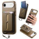 Detachable Magnetic Card Bag Phone Case with Finger Ring Grip & Anti-loss Rope, For iPhone 17e / 16e, For iPhone 17 Pro Max, For iPhone 17 Pro, For iPhone 17, For iPhone Air, For iPhone 16 Plus