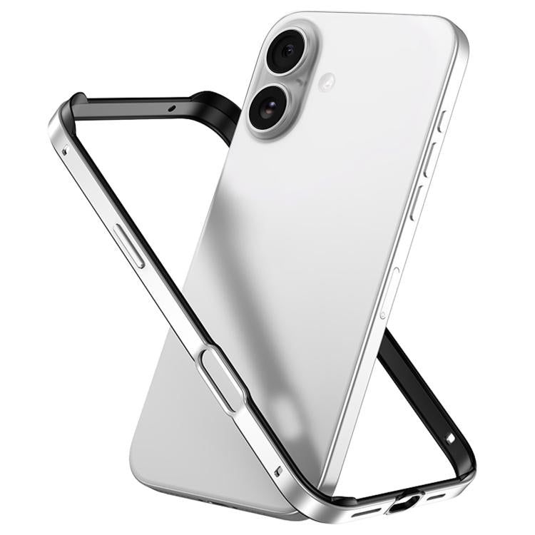 Metal Hybrid Silicone Four-Corner Shockproof Cooling Phone Frame Case, For iPhone 16 Pro Max, For iPhone 16 Pro, For iPhone 16 Plus, For iPhone 16