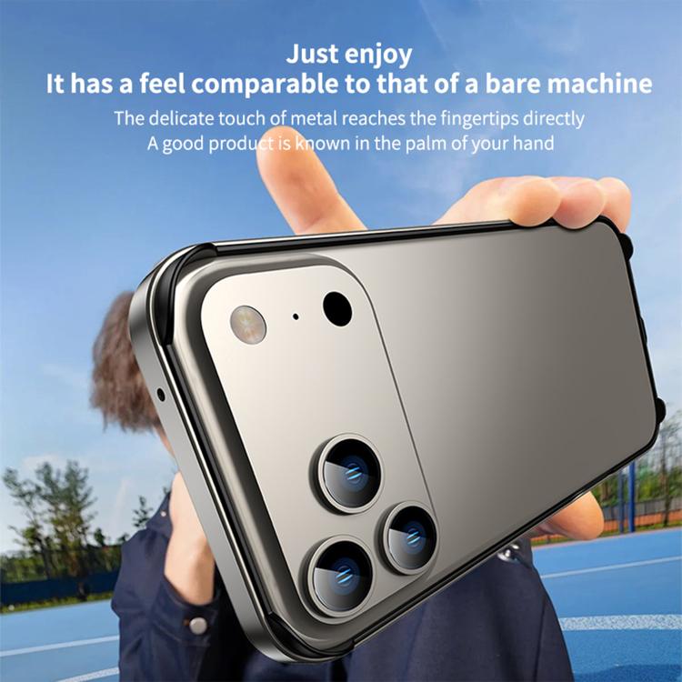 Metal Hybrid Silicone Four-Corner Shockproof Cooling Phone Frame Case, For iPhone 15 Pro Max, For iPhone 15 Pro, For iPhone 15 Plus, For iPhone 15