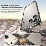 Metal Hybrid Silicone Four-Corner Shockproof Cooling Phone Frame Case, For iPhone 16 Pro Max, For iPhone 16 Pro, For iPhone 16 Plus, For iPhone 16