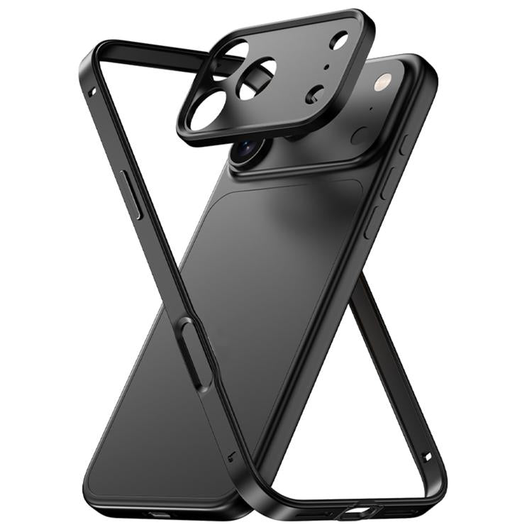 Aluminum Alloy Hybrid Silicone Edge Thin Cooling Phone Frame Case with Metal Lens Frame, For iPhone 17 Pro Max, For iPhone 17 Pro