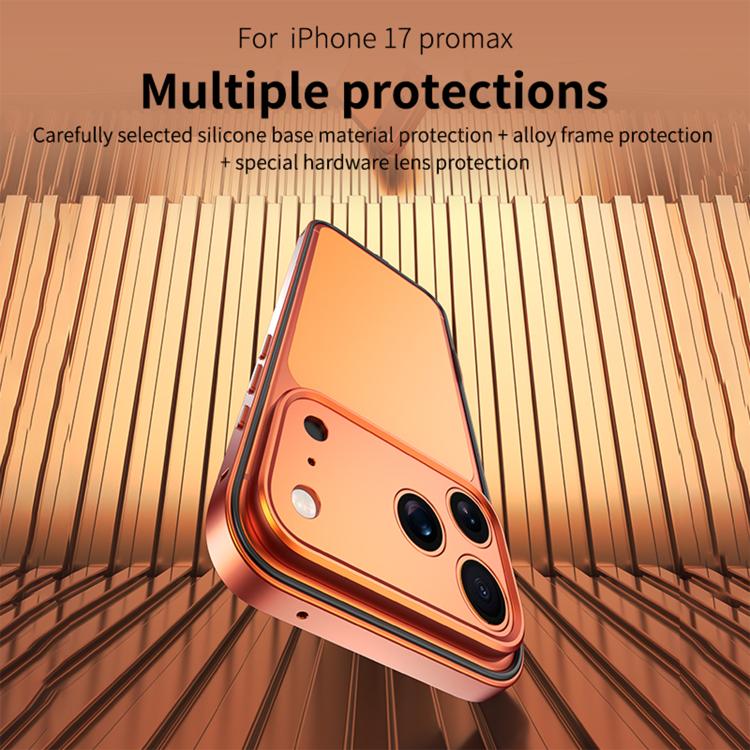 Aluminum Alloy Hybrid Silicone Edge Thin Cooling Phone Frame Case with Metal Lens Frame, For iPhone 17 Pro Max, For iPhone 17 Pro