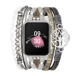 Tree of Life Pendant Metal Genuine Leather Watch Band, For Apple Watch 46mm / 49mm / 45mm / 44mm, For Apple Watch 42mm / 41mm / 40mm / 38mm
