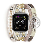 Tree of Life Pendant Metal Genuine Leather Watch Band, For Apple Watch 46mm / 49mm / 45mm / 44mm, For Apple Watch 42mm / 41mm / 40mm / 38mm