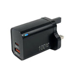 PD47 100W GaN PD Type-C, QC3.0 USB Fully Compatible Protocol Charger, UK Plug, UK Plug