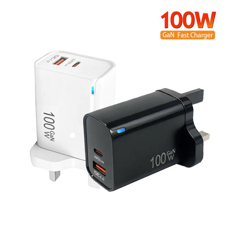 PD47 100W GaN PD Type-C, QC3.0 USB Fully Compatible Protocol Charger, UK Plug, UK Plug