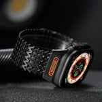 Long-skeleton W-Type Magnetic Stainless Steel Watch Band, For Apple Watch 46mm / 49mm / 45mm / 44mm