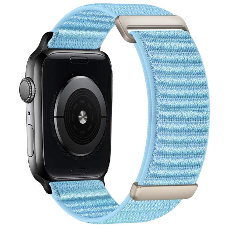 Two-section Mountain Pattern Hook And Loop Fastener Nylon Watch Band, For Apple Watch 46mm / 49mm / 45mm / 44mm, For Apple Watch 42mm / 41mm / 40mm / 38mm