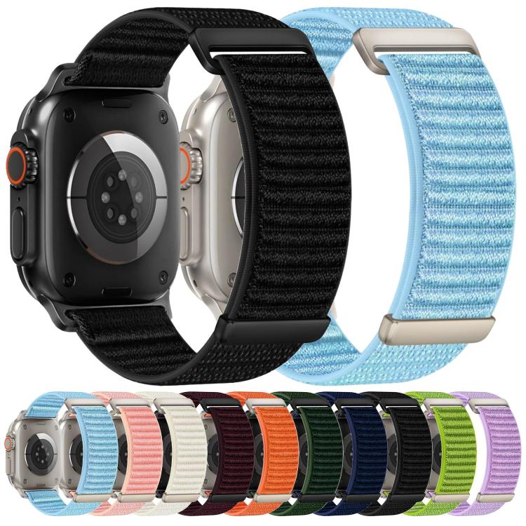 Two-section Mountain Pattern Hook And Loop Fastener Nylon Watch Band, For Apple Watch 46mm / 49mm / 45mm / 44mm, For Apple Watch 42mm / 41mm / 40mm / 38mm